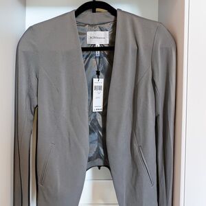 BCBGMaxAzria Women's Elegant Gray Blazer Teens workwear or to elevate an outfit